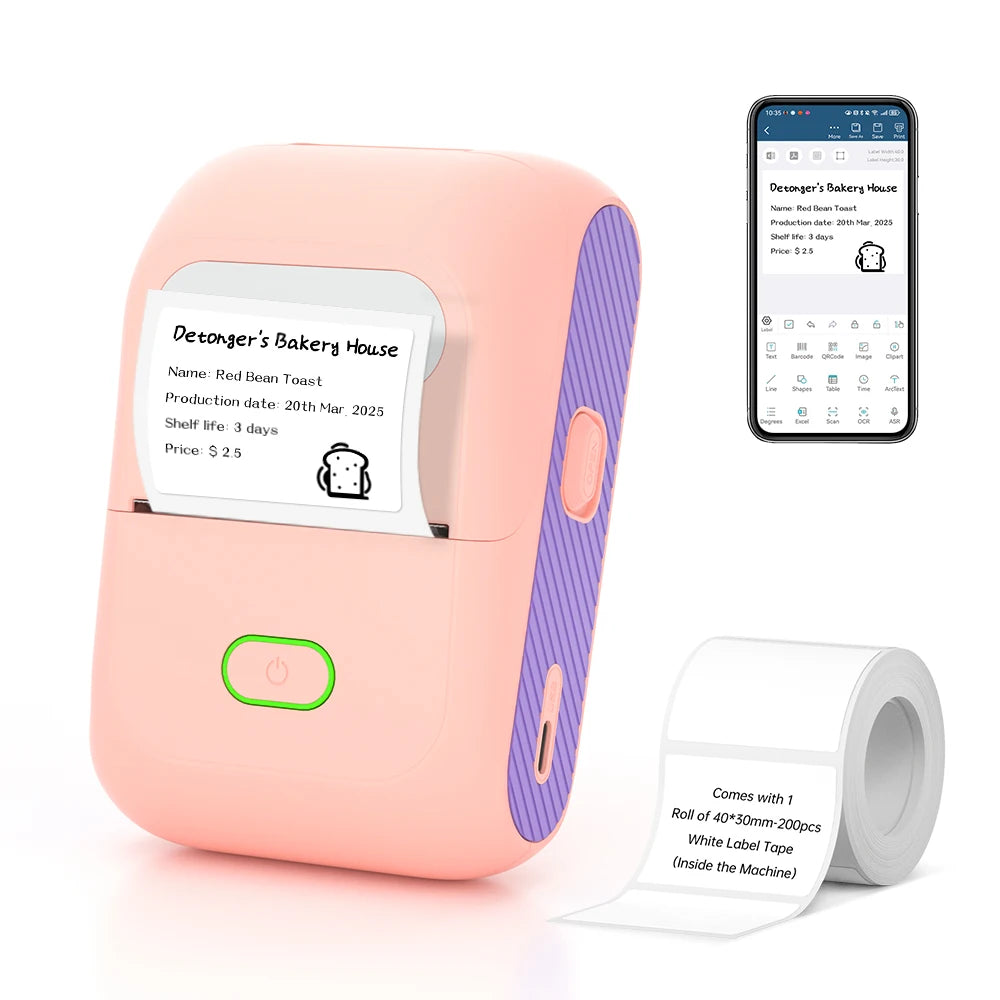 Detonger DP26 Portable Thermal Label Printer &ndash; Bluetooth DP26P-40X30W