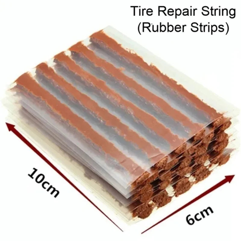 Car Tire Repair Tool Kit - Tubeless Tyre Puncture Plug Set for Motorcycles &amp; Trucks