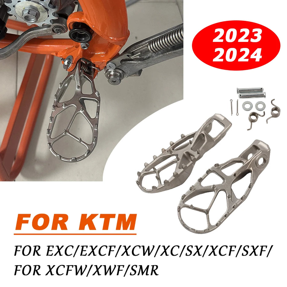 Πέταλα Ποδιών KTM EXC XC από Ανοξείδωτο Ατσάλι για Μοντέλα 125-500 XC, Ανθεκτικά Πεντάλ Μοτοσυκλέτας