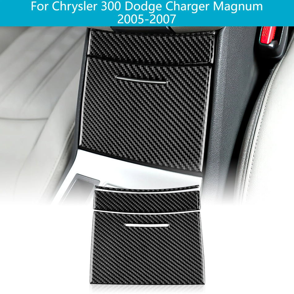 Carbon Armrest Console Cover For Chrysler Dodge 300 Charger Magnum 2005-2007