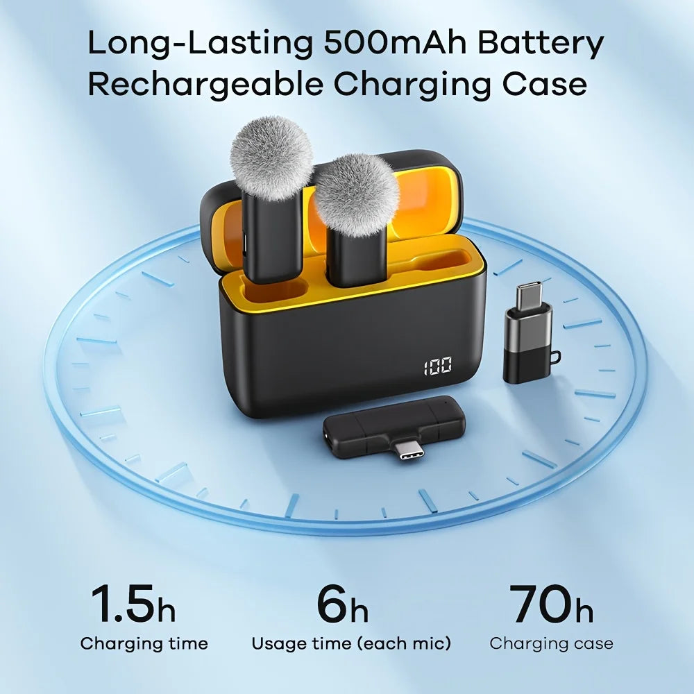 STFANTASY Wireless Lavalier Microphone with Charging Case for Android &amp; iOS