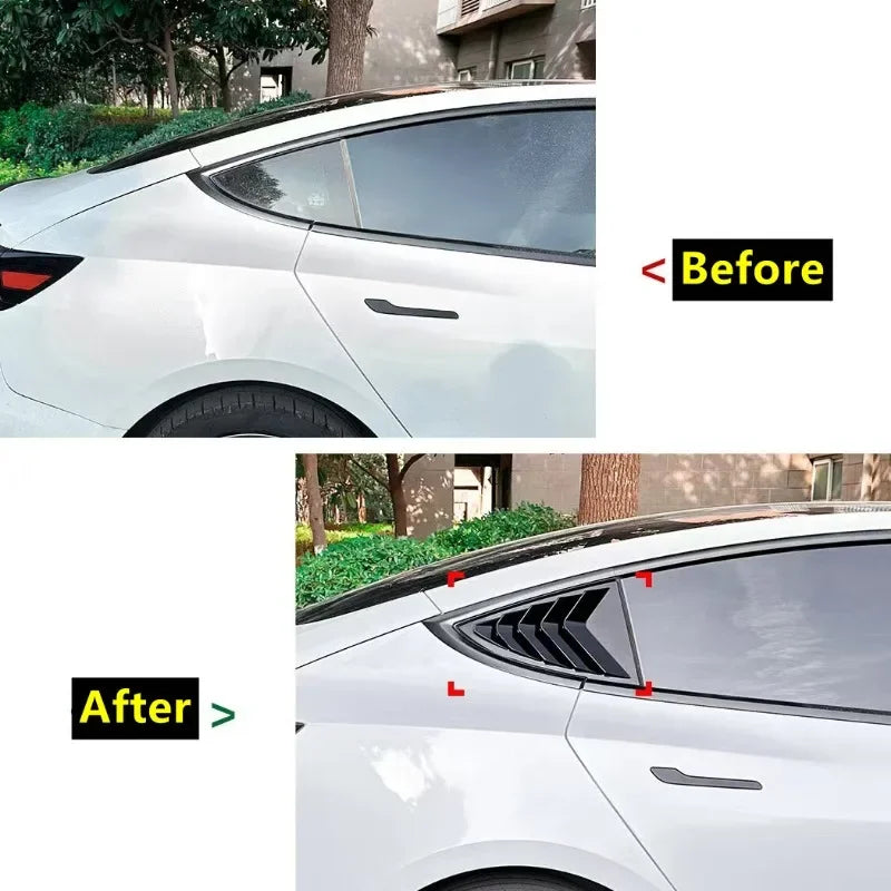 Ornament tip jaluzea pentru lunetă, cu ABS, pentru Tesla Model 3 2017-2023