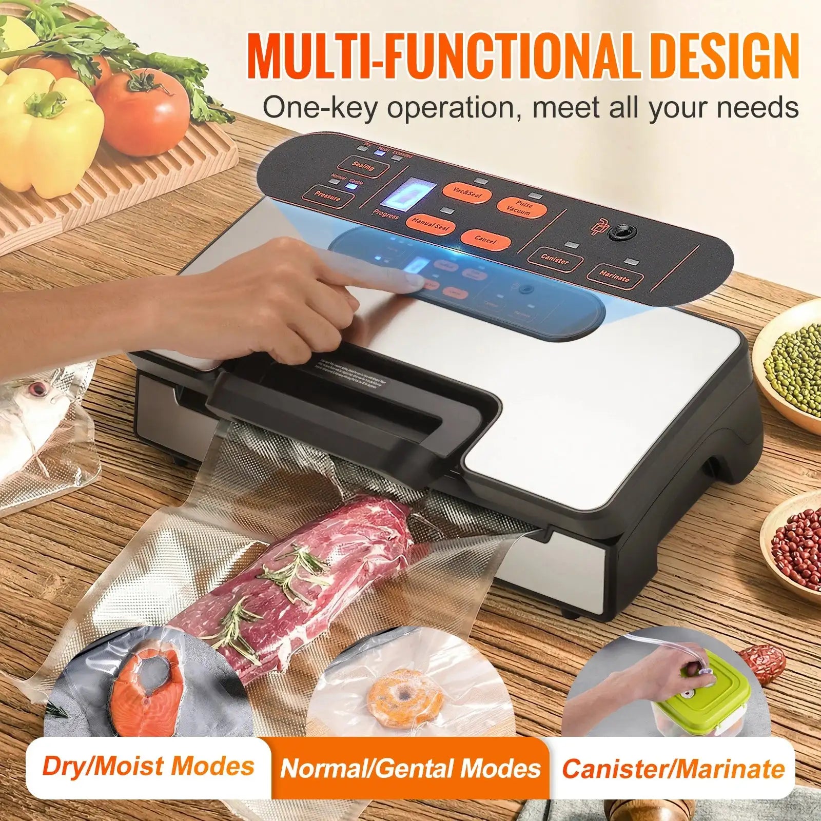 90Kpa Vacuum Sealer 130W With Free 10 Vacuum Bags