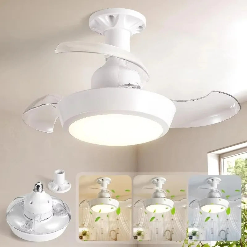 Ceiling Fan Light 48W - Three Lighting Modes And Quiet Motor