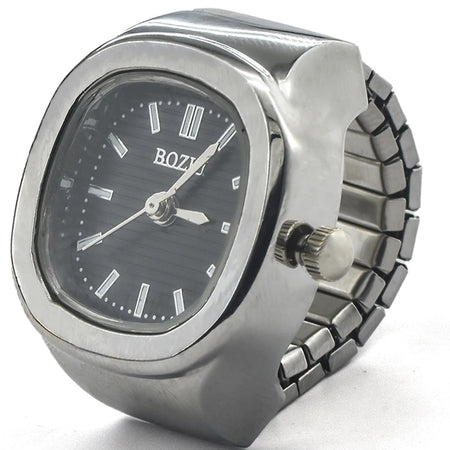 Ring Quartz Watch &ndash; Elegant Design for Couples silvery-black