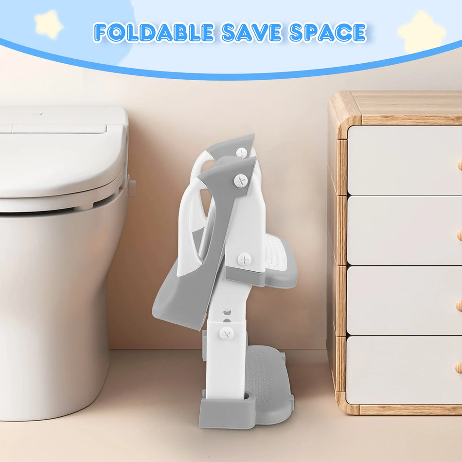 3 I 1 Barn Toalettstol Med Trappor Urinal Och Stänkskydd