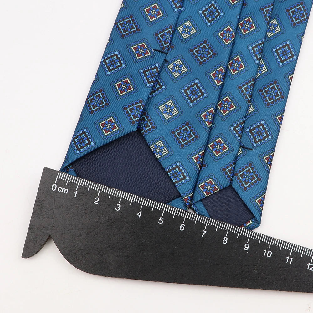 Vintage Paisley Men's Tie - Blue Red Necktie for Business &amp; Weddings