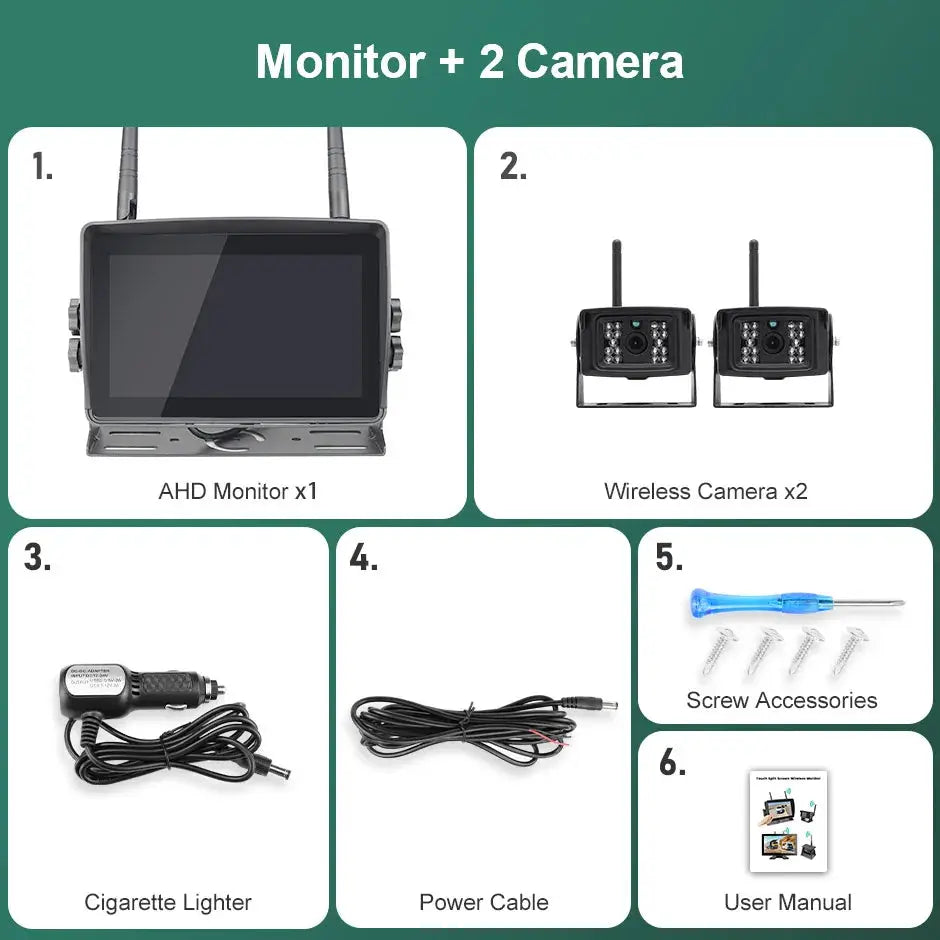 7 Inch AHD Wireless Backup Camera With Monitor For Truck RV by InterCyprus Trading Ltd