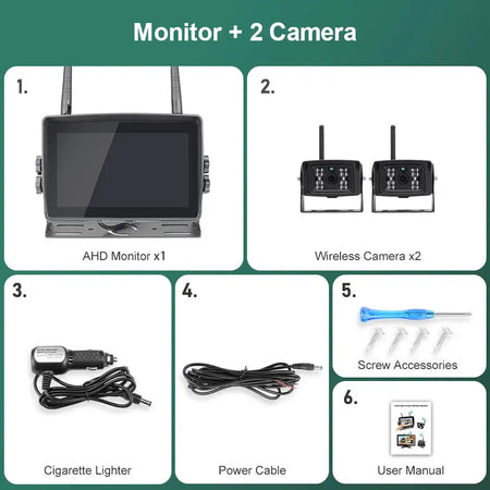 7 Inch AHD Wireless Backup Camera With Monitor For Truck RV by InterCyprus Trading Ltd