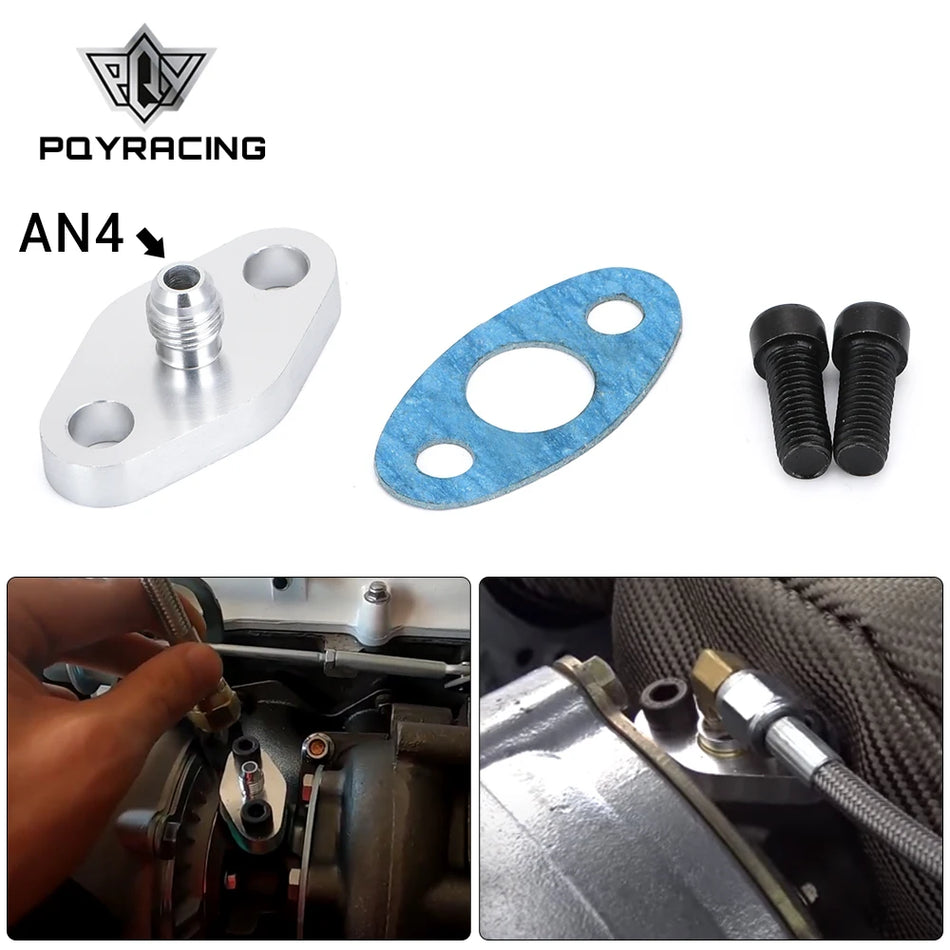 Kit adaptor flanșă de admisie ulei turbo PQY 4AN, aluminiu, racord