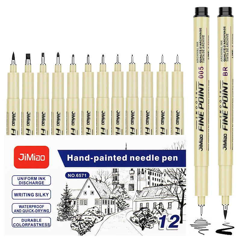 Manga Art Marker Set 12 Color &ndash; Fine Line Manga Illustration