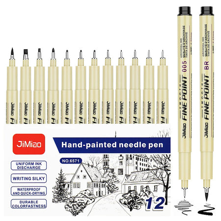 Manga Art Marker Set 12 Color &ndash; Fine Line Manga Illustration