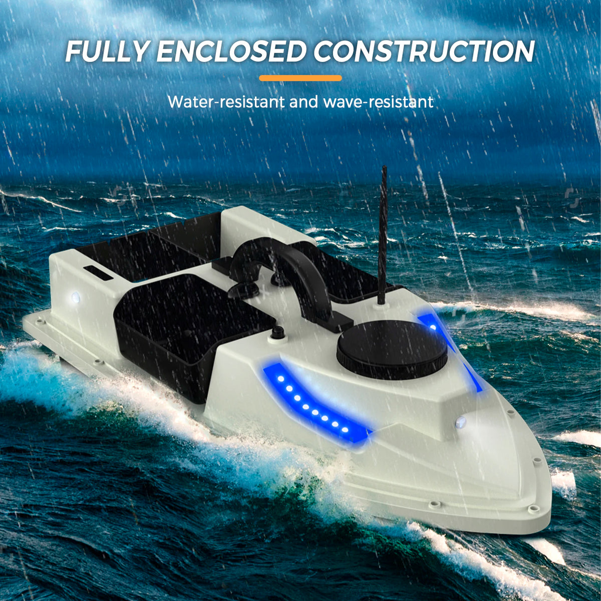 D19 GPS Remote Control Bait Boat with 4 Bait Containers and Long-Range Navigation