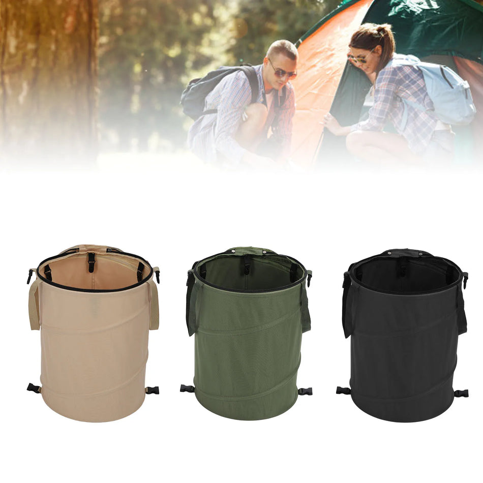 Camping Trash Can &ndash; Large 37.8L Capacity Foldable With Lid