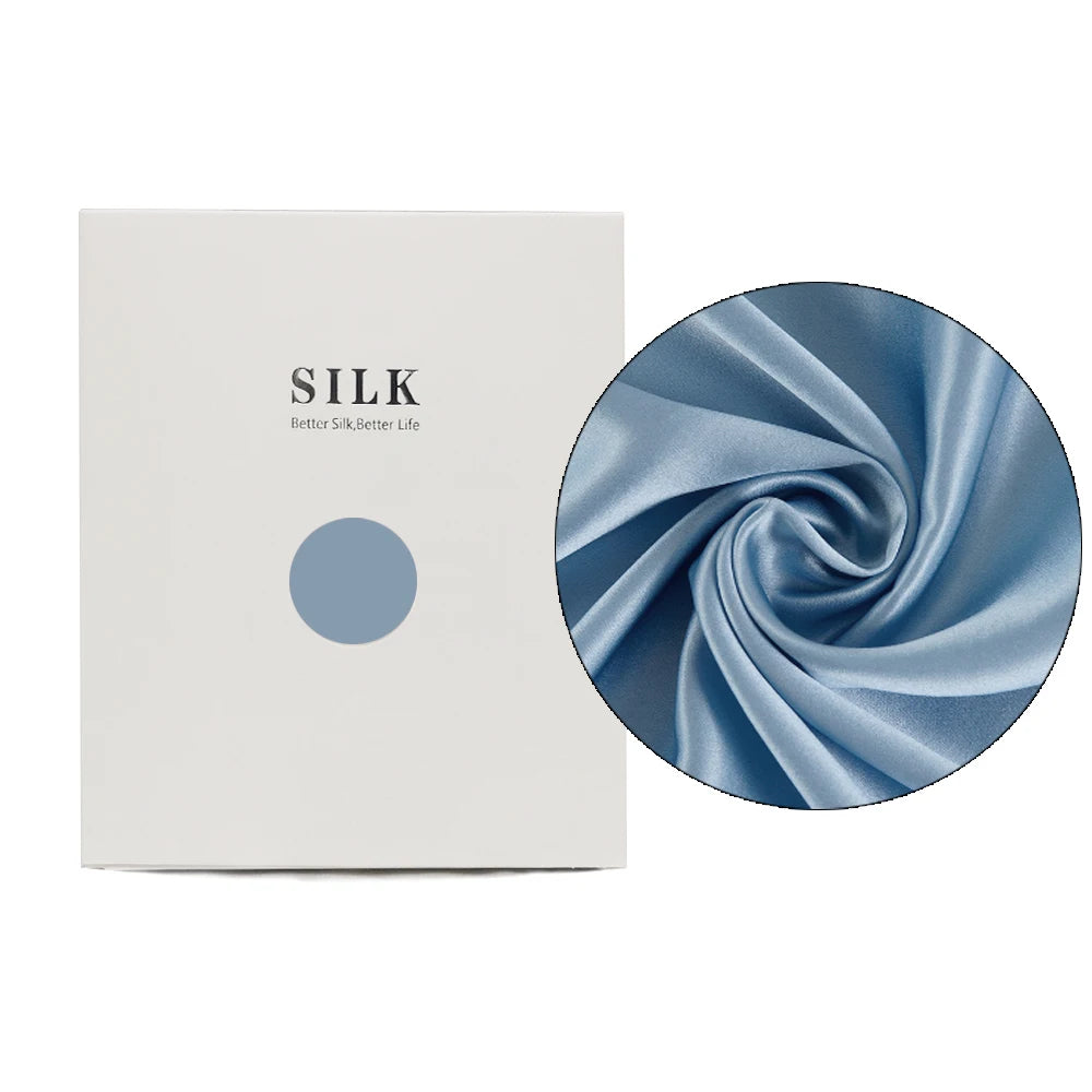 NoEnName_Null 100% Pure Real Silk Pillowcase &ndash; Soft Breathable Comfort for Hair and Skin Gray Blue / 51x76CM / CHINA