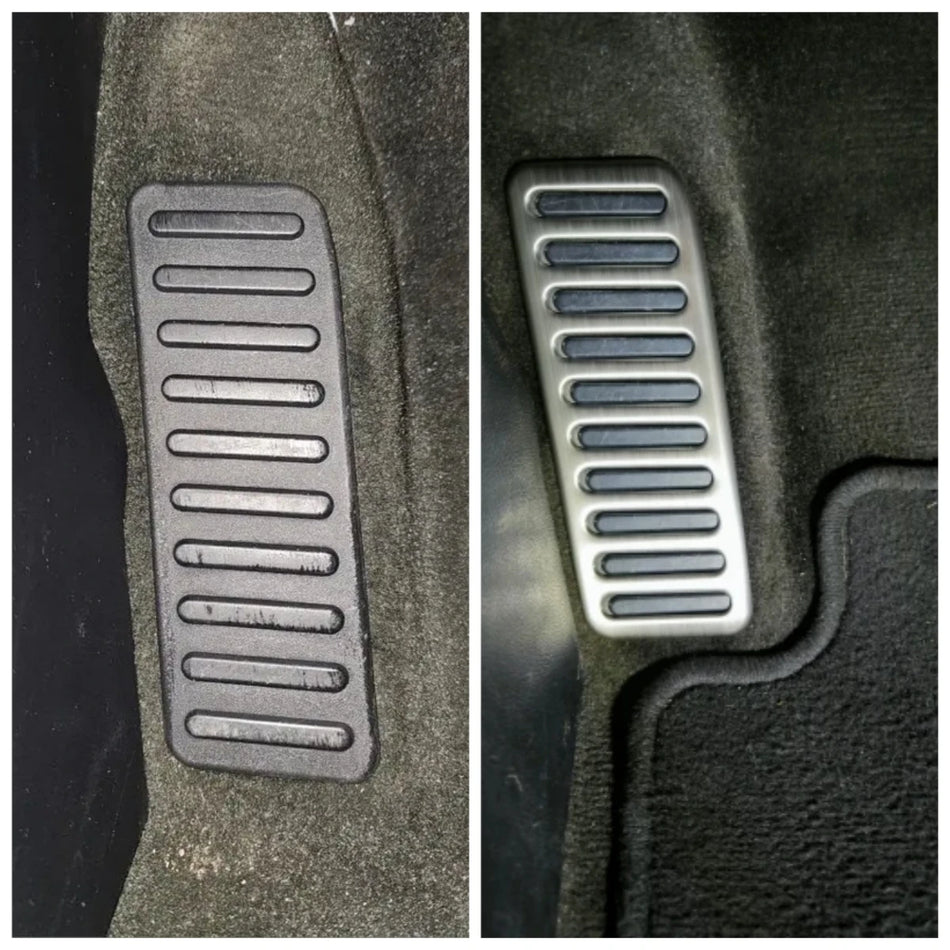 Coperture per pedali per Ford Mustang 2015-2021, acciaio inossidabile, pedali antiscivolo con inserti in gomma