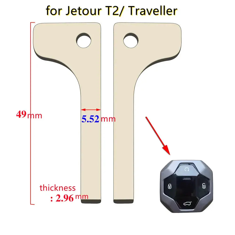 10pcs/lot Car Emergency Insert Smart Small Uncut Key Blade for Chery Jetour T2/ Traveller by InterCyprus Trading Ltd