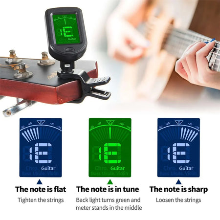 Guitar Tuner Clip On All Instruments &ndash; Ultra Accurate
