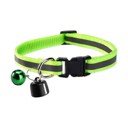 Mini GPS Tracker Cat Collar &ndash; Waterproof Reflective Pattern fluorescent green