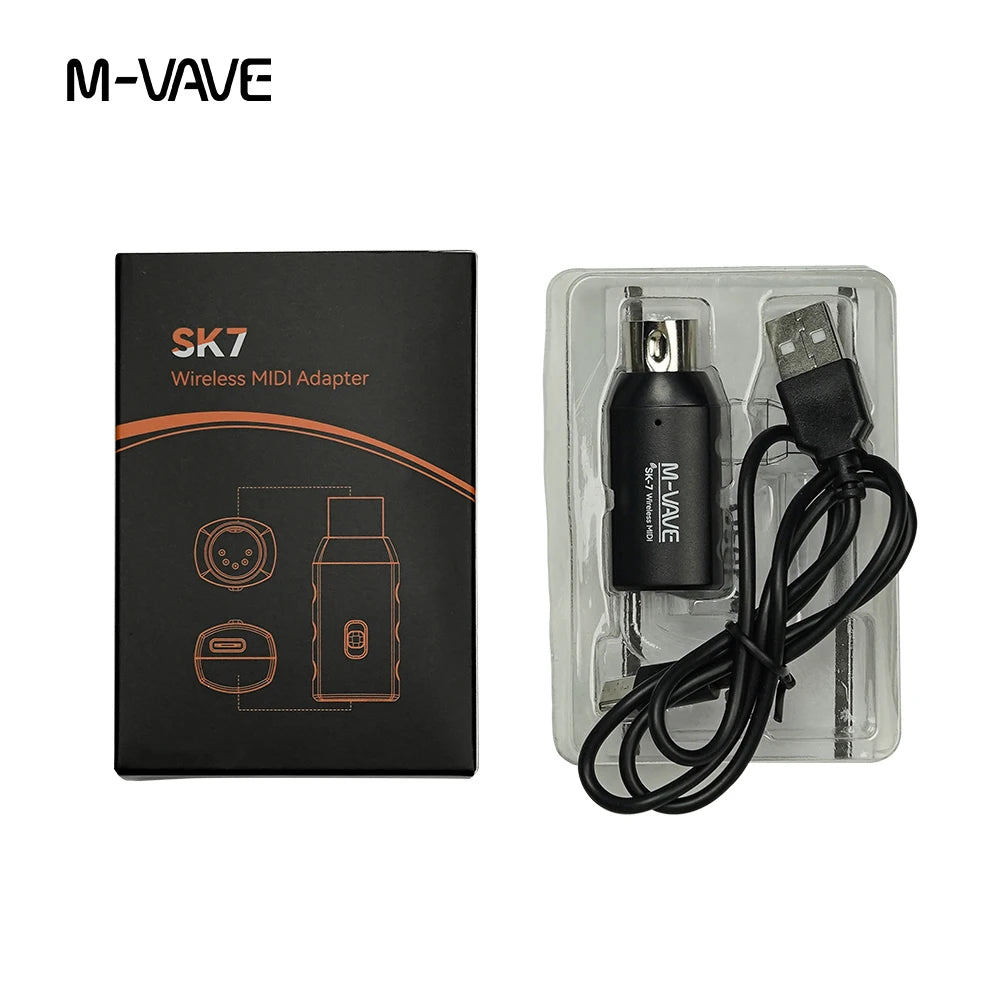 M-VAVE SK7 1/2/5/10 Wireless MIDI Adapter - Low Latency SK-7 1PCS