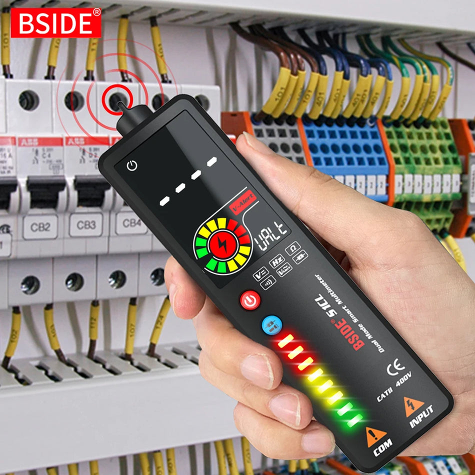 BSIDE LCD Voltage Detector &ndash; Non-Contact Voltage Testing with Sound and LED Alert