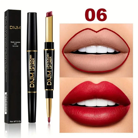 Double-ended Waterproof Lipstick &amp; Liner - High Pigment for Lasting Colour 06