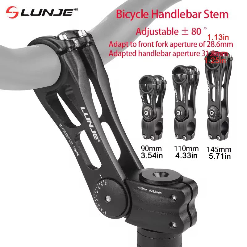 Αλουμινένιο στέλεχος τιμονιού MTB 31.8mm, Ρυθμιζόμενο 90/110/130mm