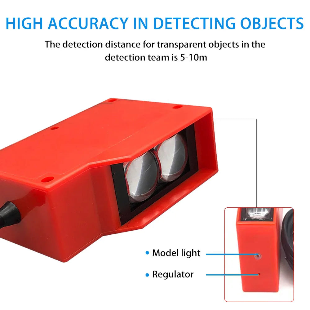 3-25m Waterproof Infrared Diffuse Reflection Feedback Photoelectric Switch Sensor Guardrail Detector Detection Car Washing