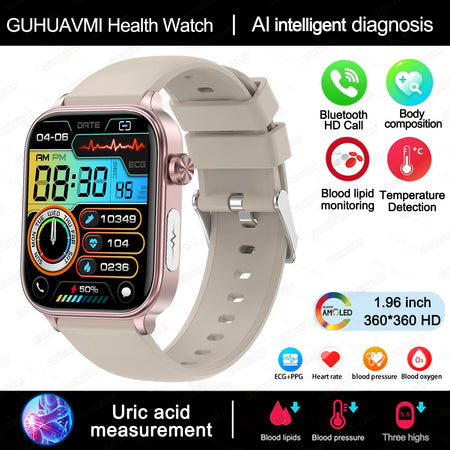 AI Diagnostic Detector Smart Watch &ndash; Comprehensive Health Tracking Grey / Health monitoring