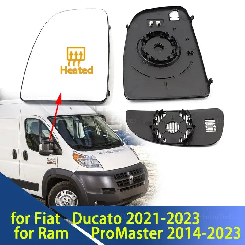 Driving or Passenger Side Mirror for Fiat Ducato 21-23 Ram ProMaster 14-23 Heated Mirror Glass Side Door Rearview Wing Mirror by InterCyprus Trading Ltd
