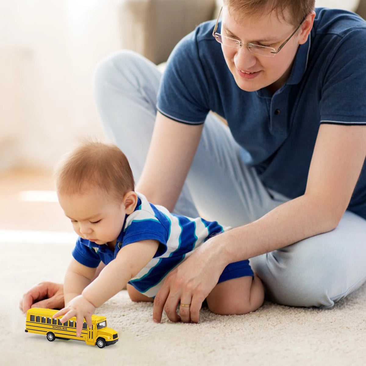 Simulation Alloy Pull Back School Bus &ndash; Interactive Educational Toy