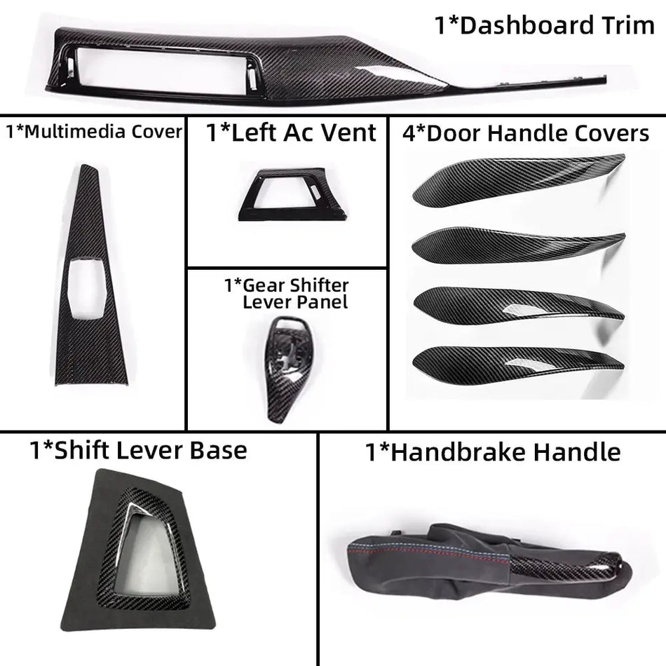 F30 F32 F36 Real Carbon Fiber Dashboard with Glossy Black Trims Dashboard Trim for Bmw F30 F31 F32 F33 F34 F36 F80 F82 F84 M3 M4 by InterCyprus Trading Ltd