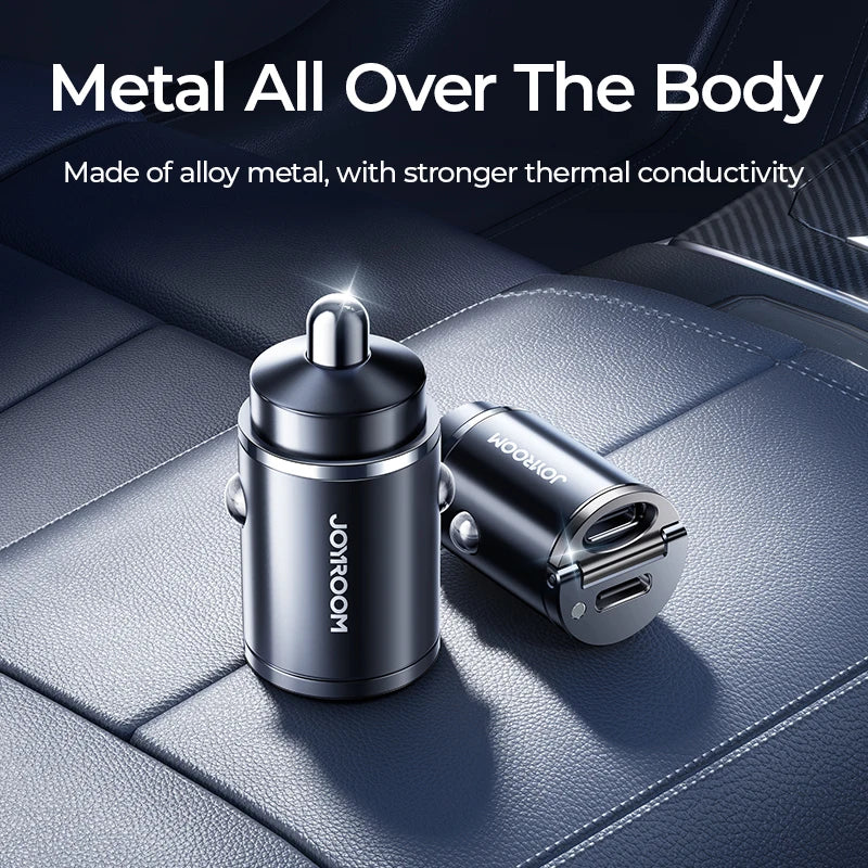 Joyroom 30W Pull Ring Car Charger - Dual Fast PD QC