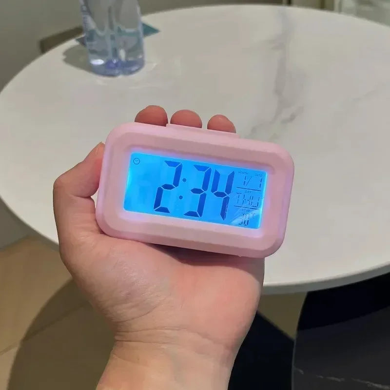 Multi-Function LED Digital Alarm Clock with Temperature and Date Display Pink