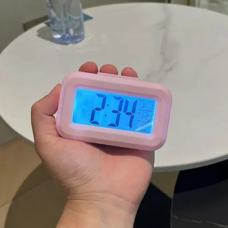 Multi-Function LED Digital Alarm Clock with Temperature and Date Display Pink
