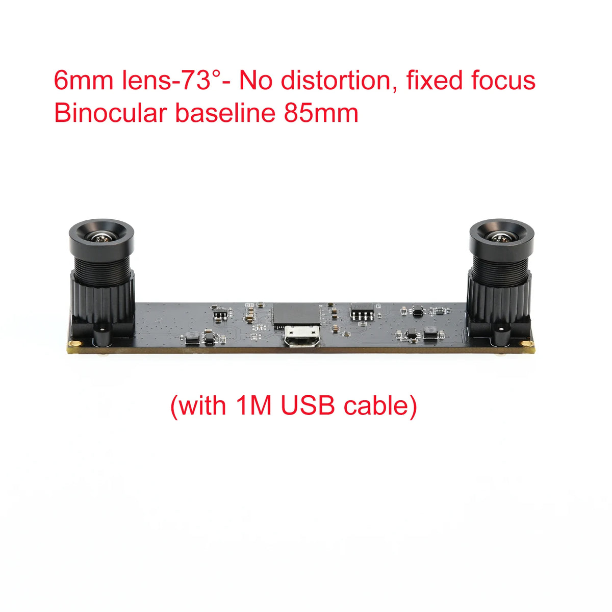 GXIVISION 4MP USB Dual Lens 1080P HD Webcam for VR and Depth Detection 6mm lens 73 degs