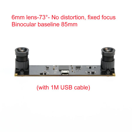 GXIVISION 4MP USB Dual Lens 1080P HD Webcam for VR and Depth Detection 6mm lens 73 degs