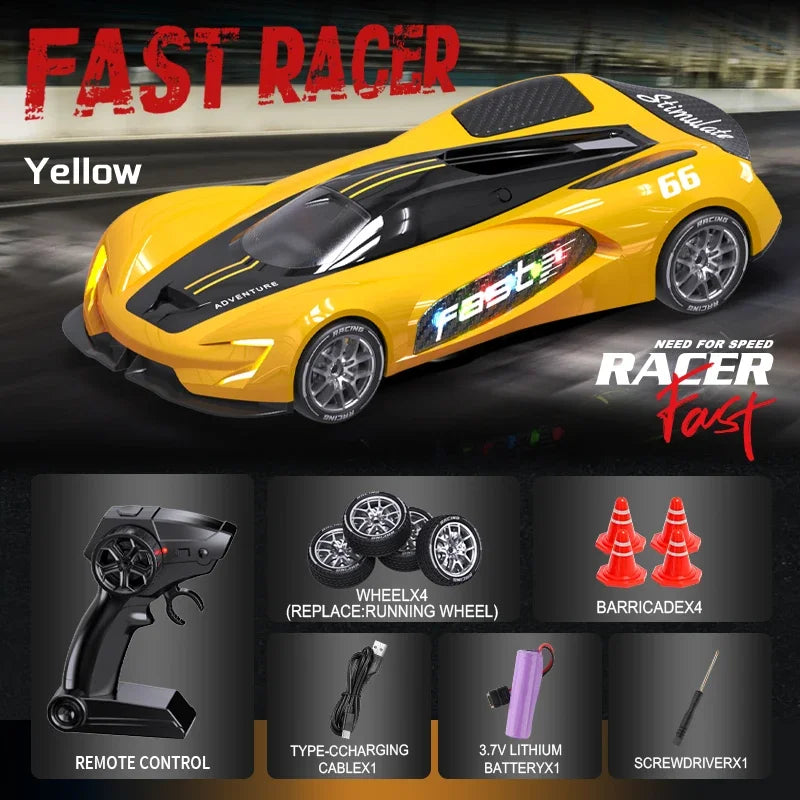 High Speed RC Drift Vehicle &ndash; 4WD Racing Car Gift For Boys Yellow