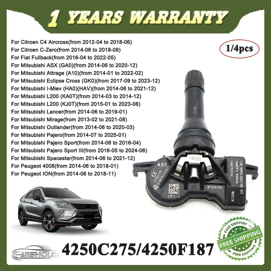 TPMS-sensori 433MHz Mitsubishi Attrage, Eclipse Cross, Mirage, Pajero Sport
