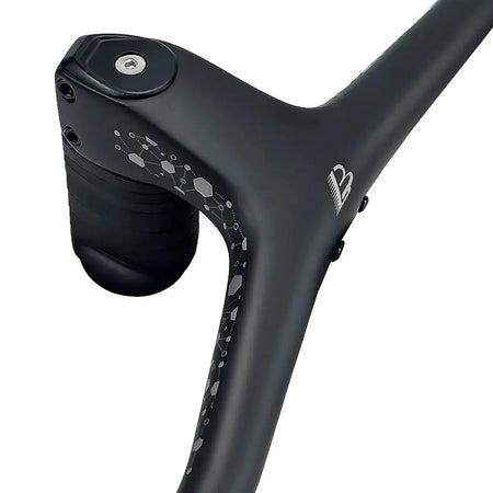 BALUGOE Carbon MTB Integrated Handlebar 28.6mm -17Degree Mtb Handlebars with Stem 740mm 60/70/80/90/100mm Bicycle Handlebar by InterCyprus Trading Ltd