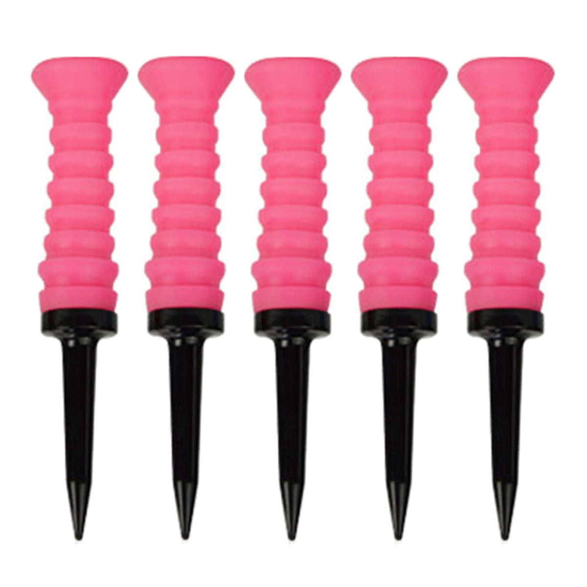 5Pcs Premium Elastic Golf Tees &ndash; Durable and Flexible Performance Pink