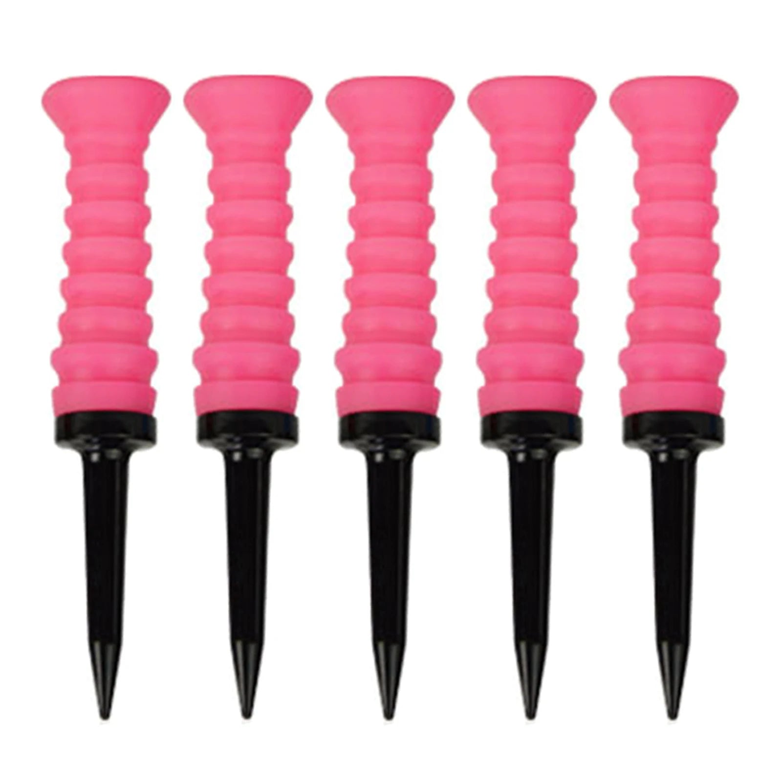 5Pcs Premium Elastic Golf Tees &ndash; Durable and Flexible Performance Pink