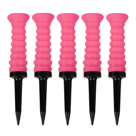 5Pcs Premium Elastic Golf Tees &ndash; Durable and Flexible Performance Pink