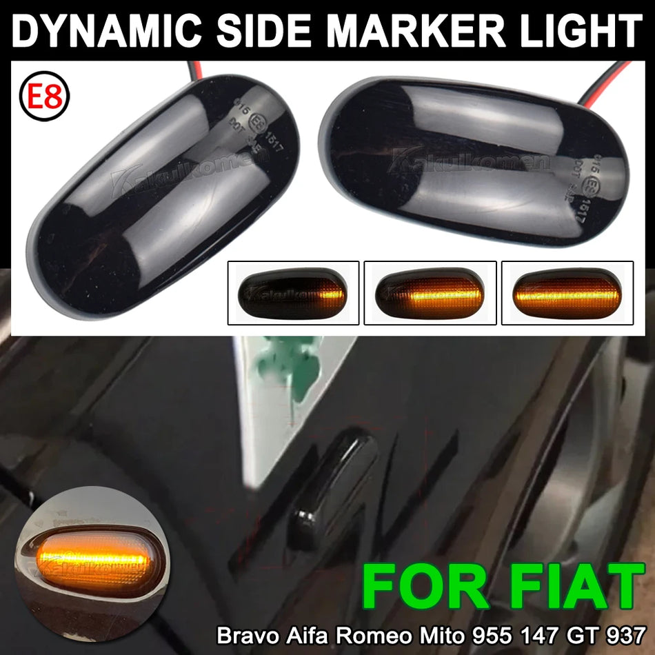 Luzes de Marcador Lateral LED Dinâmicas para Alfa Romeo Mito 955, 147, GT 937