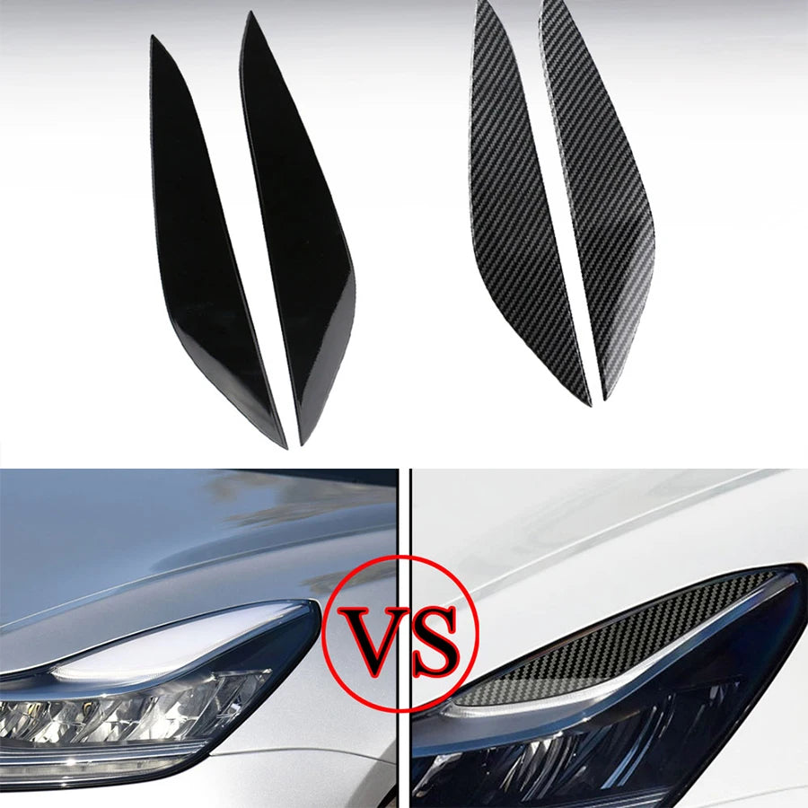 Forlygter Trim Cover I Krom Med Paillet Klistermærke Til Tesla Model 3 Og Model Y