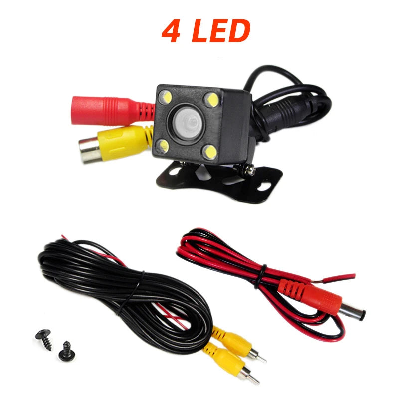Car Rear Camera 4/8/12 LED - 140 Degree Night Vision Universal 4 LED Camera