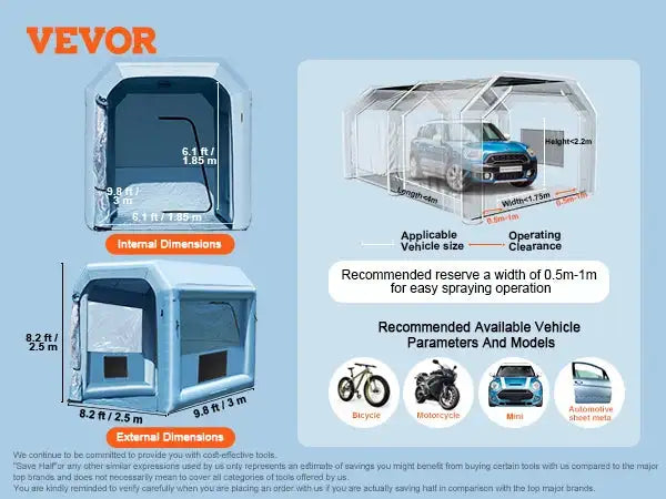 Inflatable Paint Booth &ndash; Powerful Blowers and Filter 10ft x 8.5ft x 8.5ft / CZECH REPUBLIC
