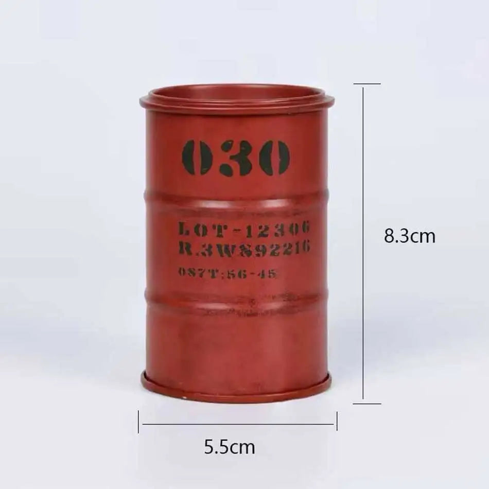 Iron Mini Oil Drum Model &ndash; Unique Desktop Decoration for War Games