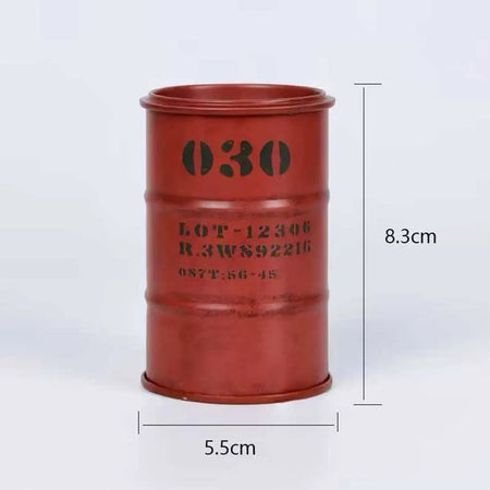 Iron Mini Oil Drum Model &ndash; Unique Desktop Decoration for War Games