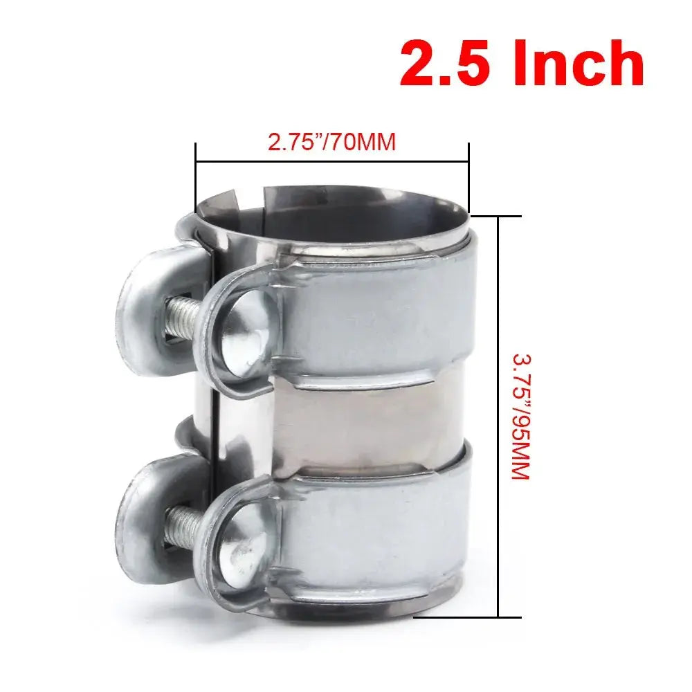 2inch/2.5inch Exhaust Clamp, Lap Joint+Bolts Band Flanges Clamp for Secure Sealing, for Mufflers Downpipes Catback Systems by InterCyprus Trading Ltd